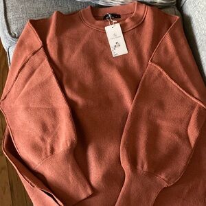 Elegant Women's Rust Crewneck Sweater